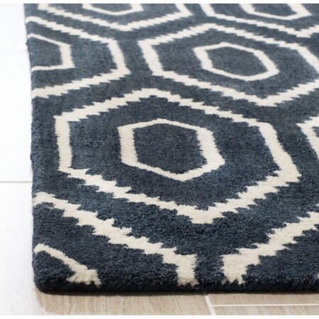 Safavieh 6 x 6 ft. Himalaya Hand Tufted Area Rug Navy & Ivory HIM902N-6SQ